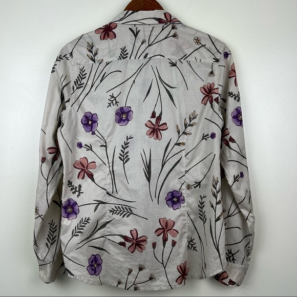 Orvis Womens Long Sleeve Button Down Top Size S Floral Lightweight Hiking Cotton - Picture 9 of 16